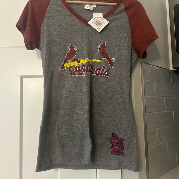 Genuine Merchandise Tops - Cardinals baseball Gray and Red Raglan T-Shirt NWT MLB